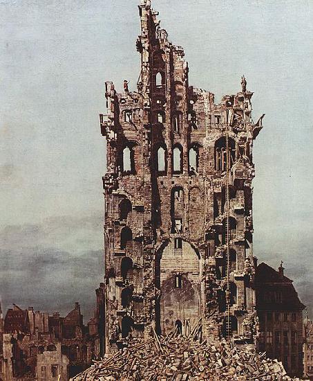 Bernardo Bellotto Ansicht von Dresden, Die Ruine der Kreuzkirche, von Osten aus gesehen oil painting picture